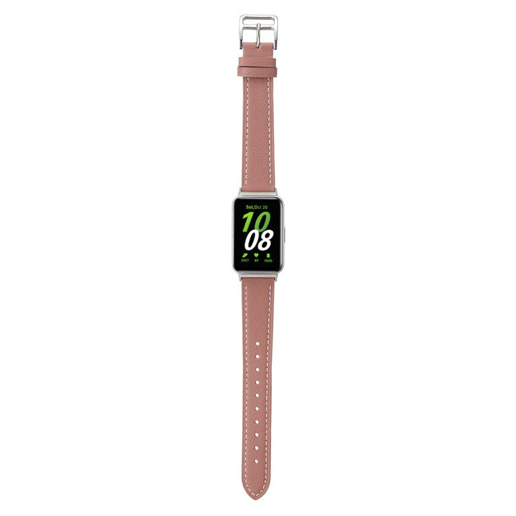 For Samsung Galaxy Fit3 Genuine Leather Watch Strap Band Replacement - Deep Pink