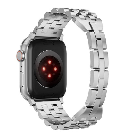 Watch Band For Apple Watch Series 10 42mm / 9 8 7 41mm / SE (2023) SE (2022) SE  6 5 4 40mm / 3 2 1 38mm 5-Bead Metal Strap - Silver