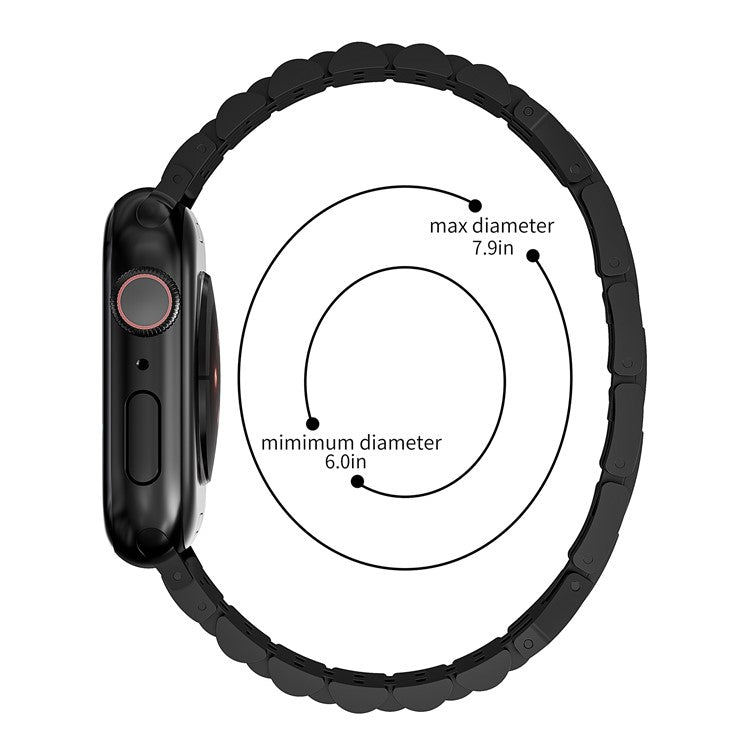Watch Band For Apple Watch Series 10 42mm / 9 8 7 41mm / SE (2023) SE (2022) SE  6 5 4 40mm / 3 2 1 38mm 5-Bead Metal Strap - Silver