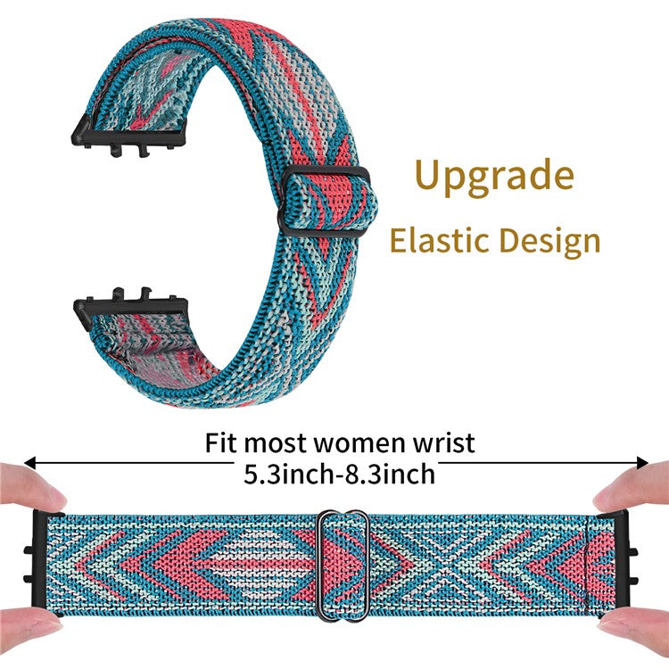 For Samsung Galaxy Fit3 SM-R390 Elastic Wrist Band Pattern Design Watch Strap (Black Buckle) - 37