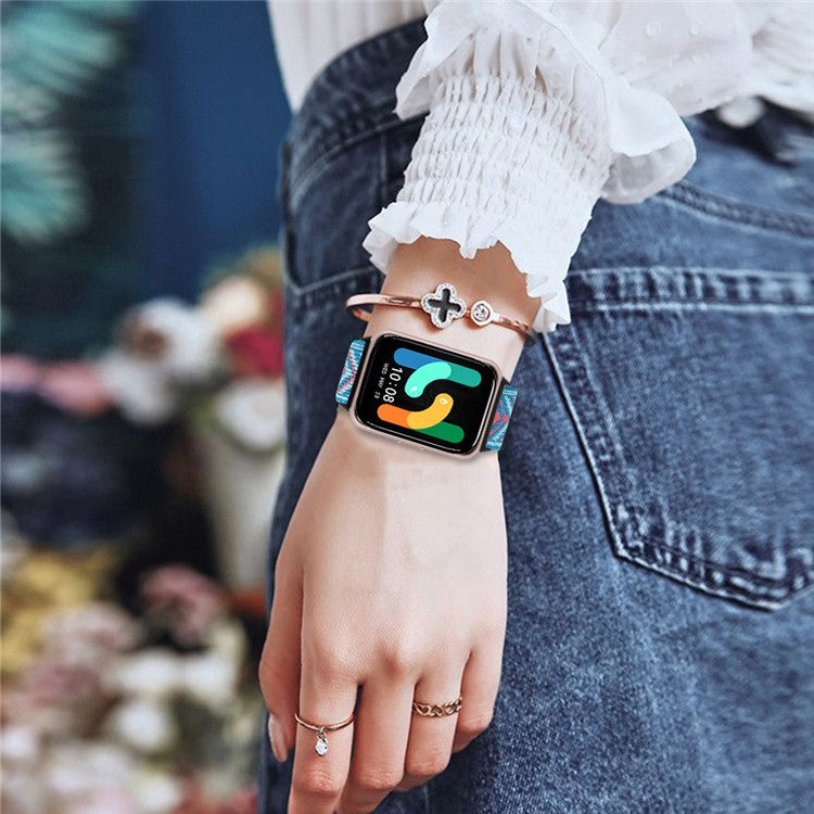For Samsung Galaxy Fit3 SM-R390 Elastic Wrist Band Pattern Design Watch Strap (Black Buckle) - 37