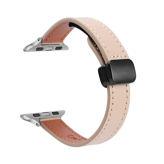 Watch Band For Apple Watch Series 10 42mm / 9 8 7 41mm / 6 5 4 SE (2023) SE (2022) SE 40mm / 3 2 1 38mm Microfiber Leather Strap - Apricot