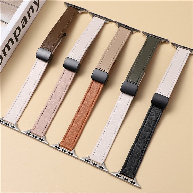 Watch Band For Apple Watch Series 10 42mm / 9 8 7 41mm / 6 5 4 SE (2023) SE (2022) SE 40mm / 3 2 1 38mm Microfiber Leather Strap - Apricot