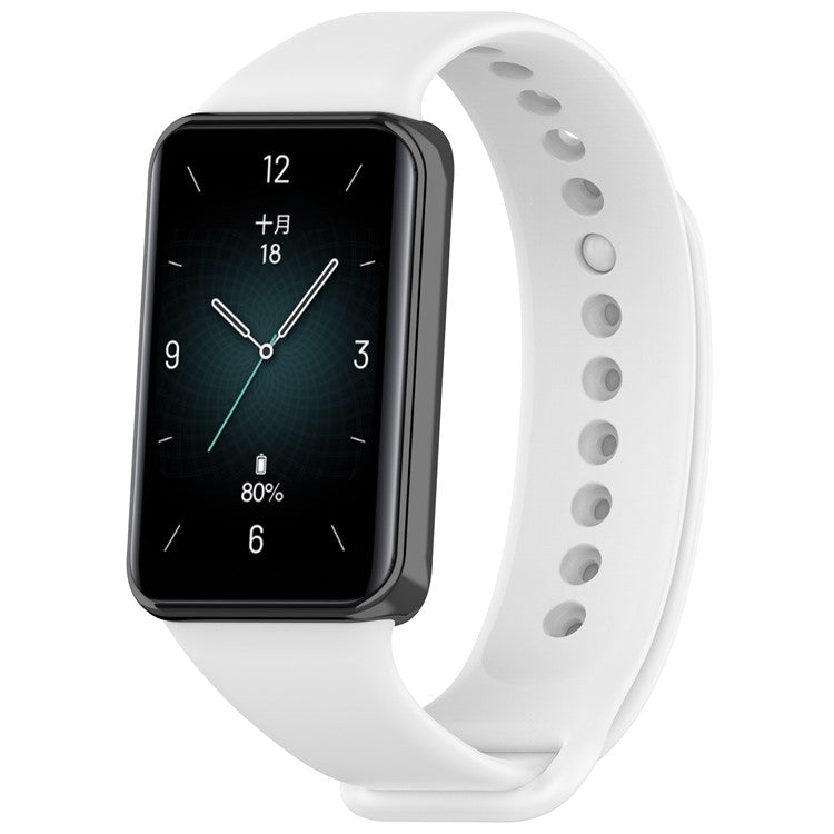 For Honor Band 9 Watch Band Soft TPU Adjustable Wrist Strap - White