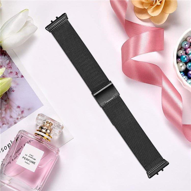 For Samsung Galaxy Fit3 SM-R390 Milanese Watch Band Breathable Stainless Steel Strap - Black