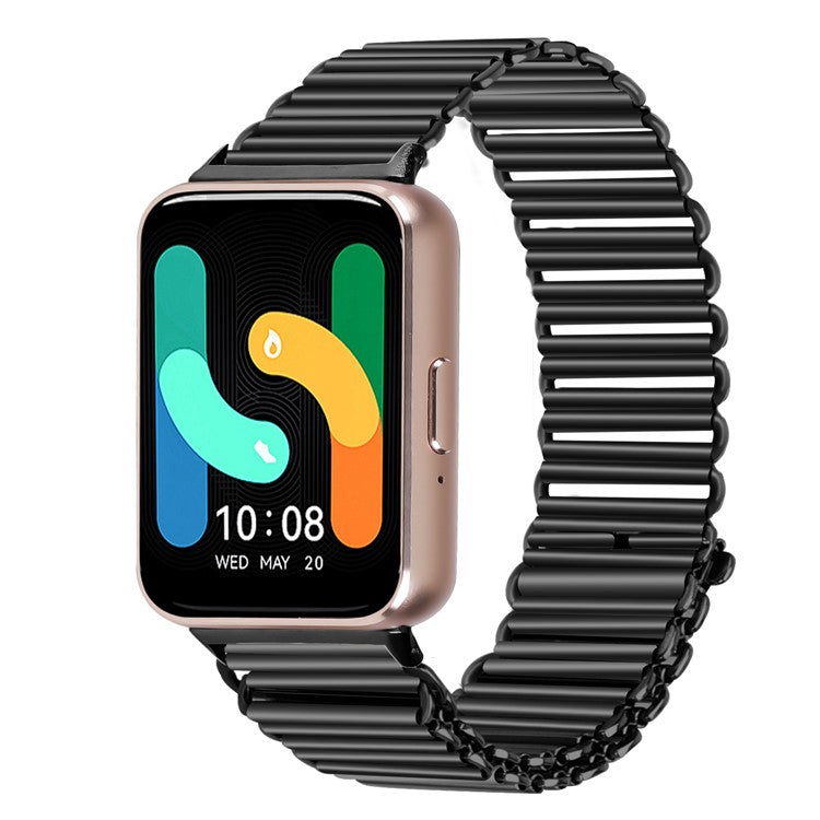 For Samsung Galaxy Fit3 SM-R390 Stainless Steel Watch Band Electroplating Color Wrist Strap - Black