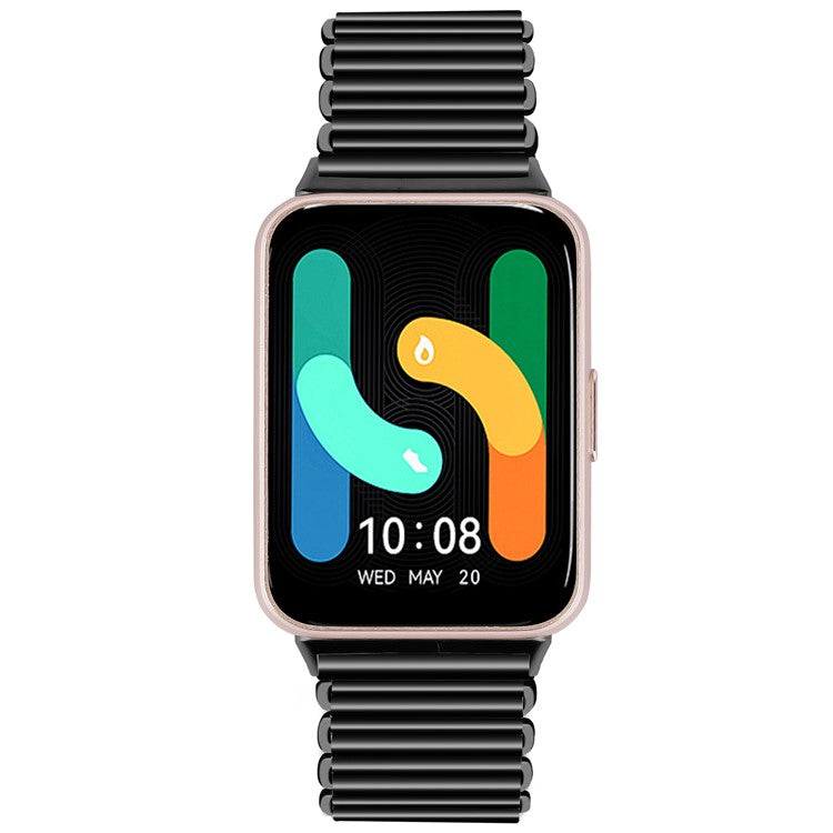 For Samsung Galaxy Fit3 SM-R390 Stainless Steel Watch Band Electroplating Color Wrist Strap - Black