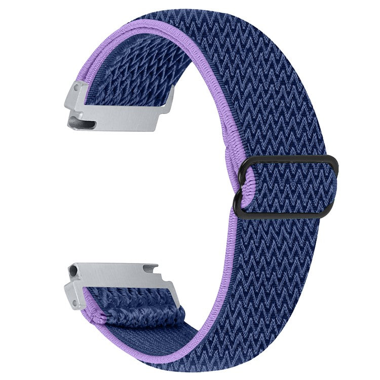 For Verizon Gizmo Watch 3 Elastic Wrist Band Wavy Pattern Woven Nylon Watch Strap - Purple+Blue