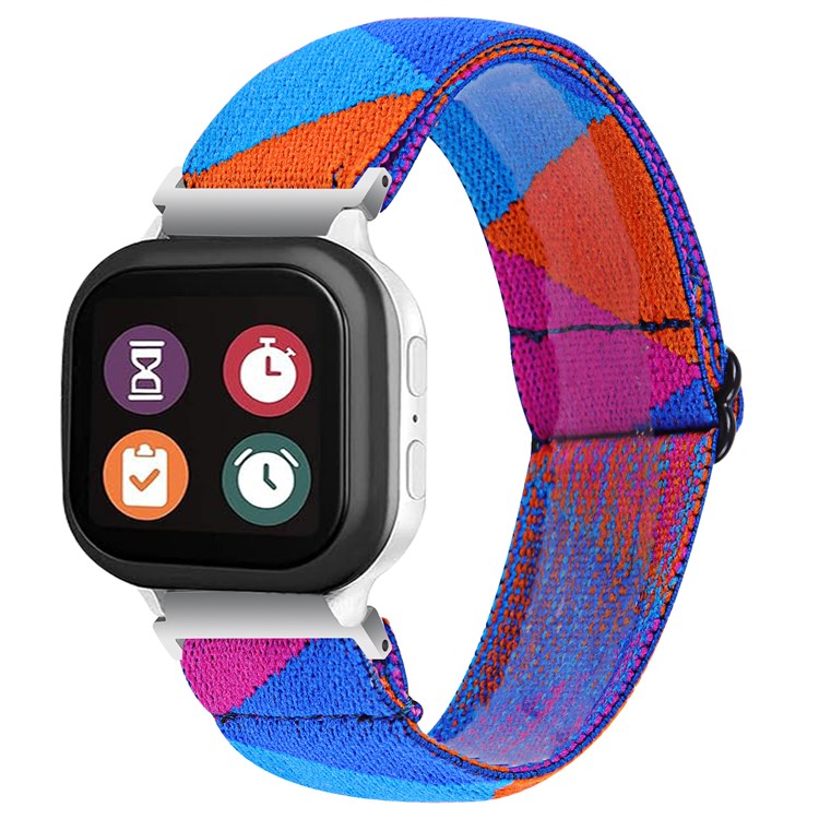 For Verizon Gizmo Watch 3 Elastic Nylon Strap Stylish Pattern Smartwatch Band - Style J