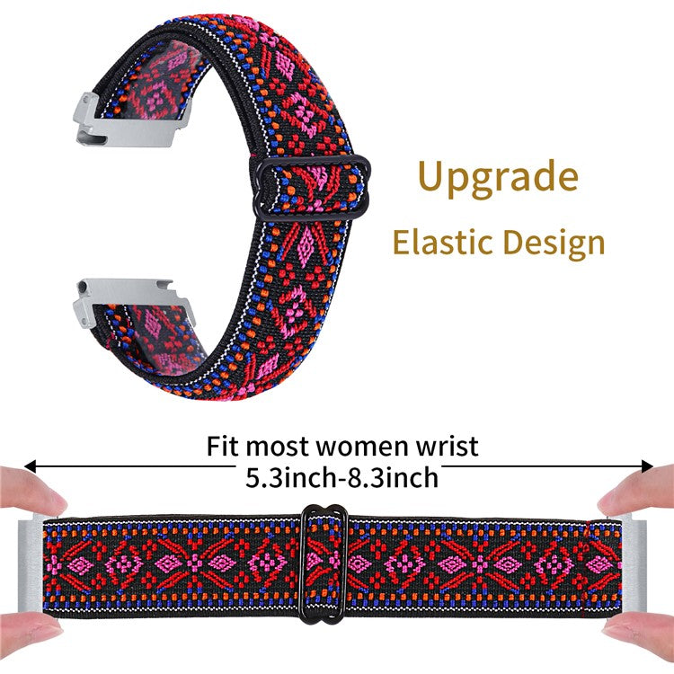 For Verizon GizmoWatch 2 Replacement Nylon Watch Strap Jacquard Elastic Wrist Band - Style G