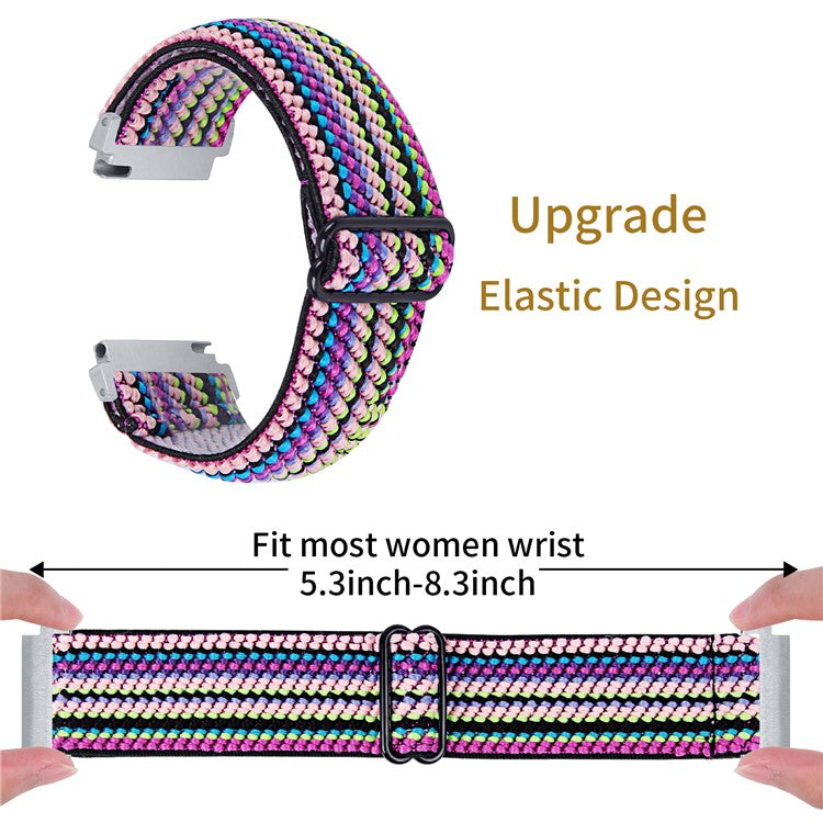 For SyncUP Kids Watch Jacquard Elastic Nylon Strap Adjustable Smartwatch Band - Style E