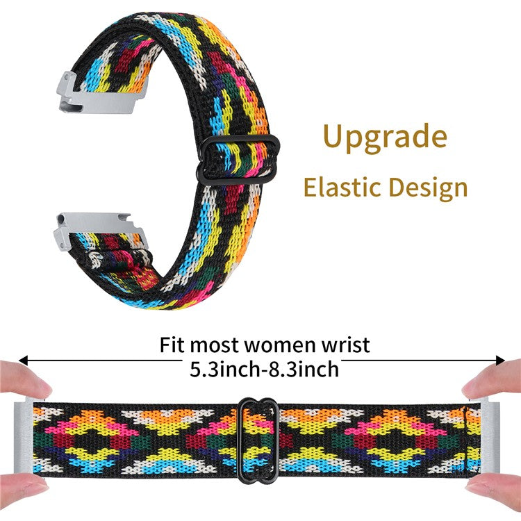 For SyncUP Kids Watch Jacquard Elastic Nylon Strap Adjustable Smartwatch Band - Style L