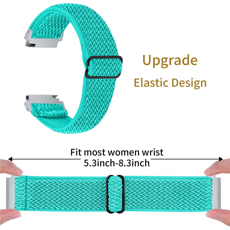 For Gabb Watch 2 Wavy Pattern Woven Nylon Watch Strap Elastic Wrist Band - Mint Green
