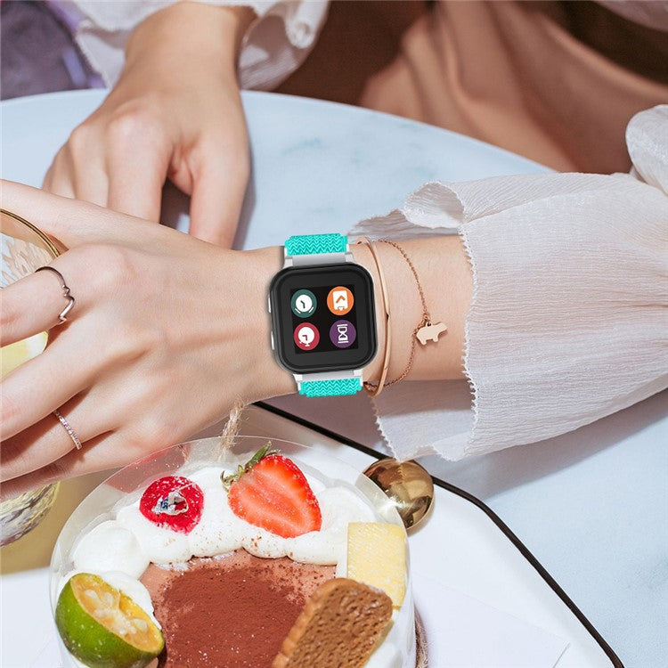 For Gabb Watch 2 Wavy Pattern Woven Nylon Watch Strap Elastic Wrist Band - Mint Green