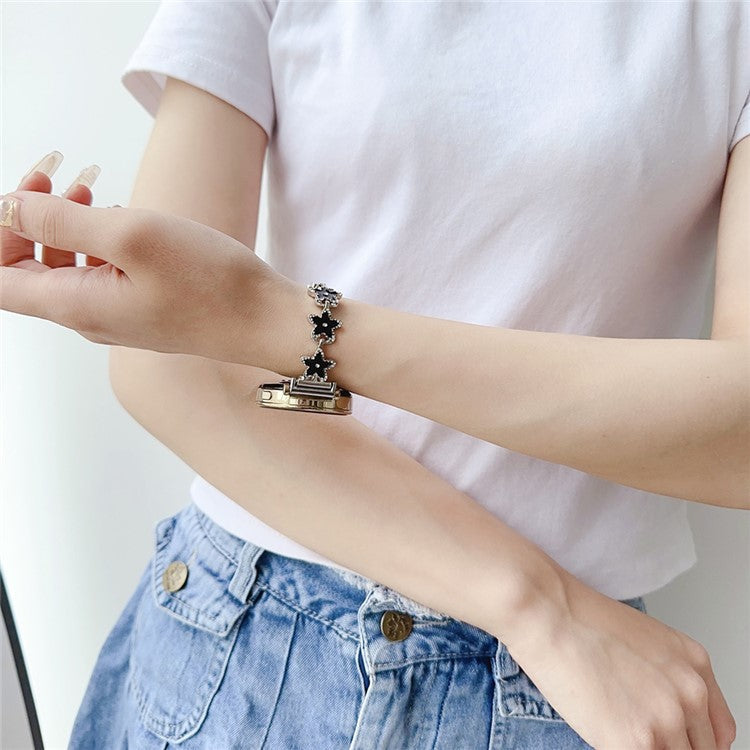 For Samsung Galaxy Watch6 Classic 43mm /  Watch6 40mm Watch Bracelet 20mm Zinc Alloy Strap - Pink+Five-pointed Star