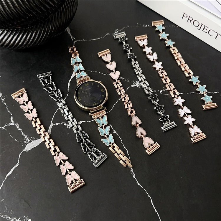 For Samsung Galaxy Watch6 Classic 43mm /  Watch6 40mm Watch Bracelet 20mm Zinc Alloy Strap - Pink+Five-pointed Star