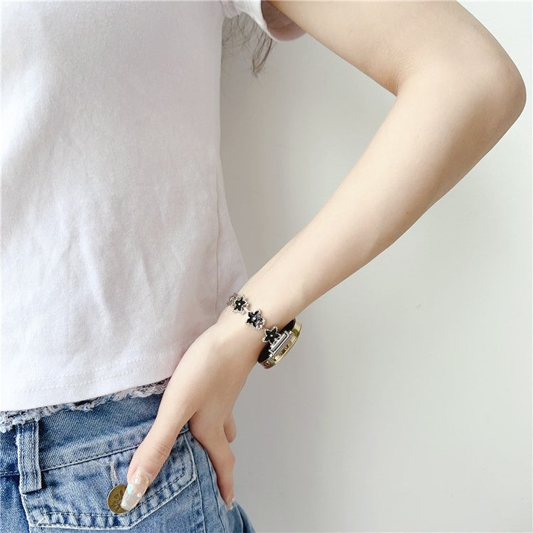 For Samsung Galaxy Watch6 Classic 43mm /  Watch6 40mm Watch Bracelet 20mm Zinc Alloy Strap - Black+Five-pointed Star