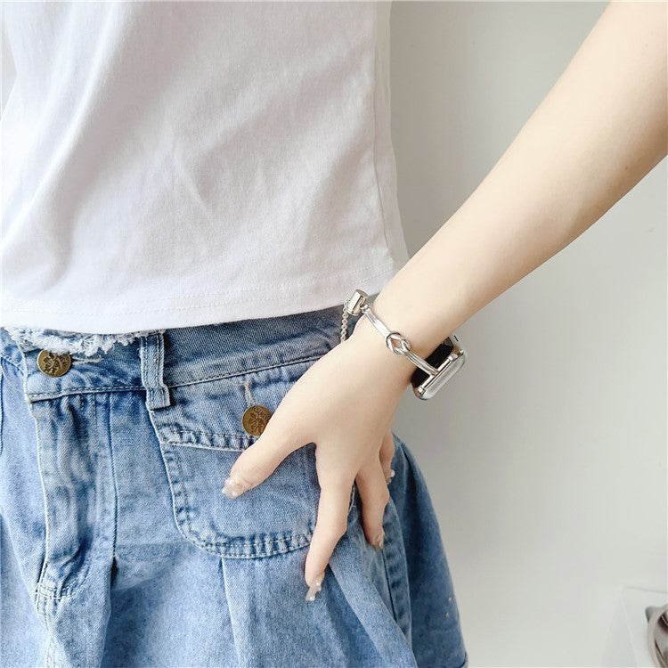 Knotted Band For Apple Watch Series 10 42mm / 9 8 41mm / 6 5 4 SE (2023) SE (2022) SE 40mm / 3 2 1 38mm Alloy Watch Bracelet - Silver