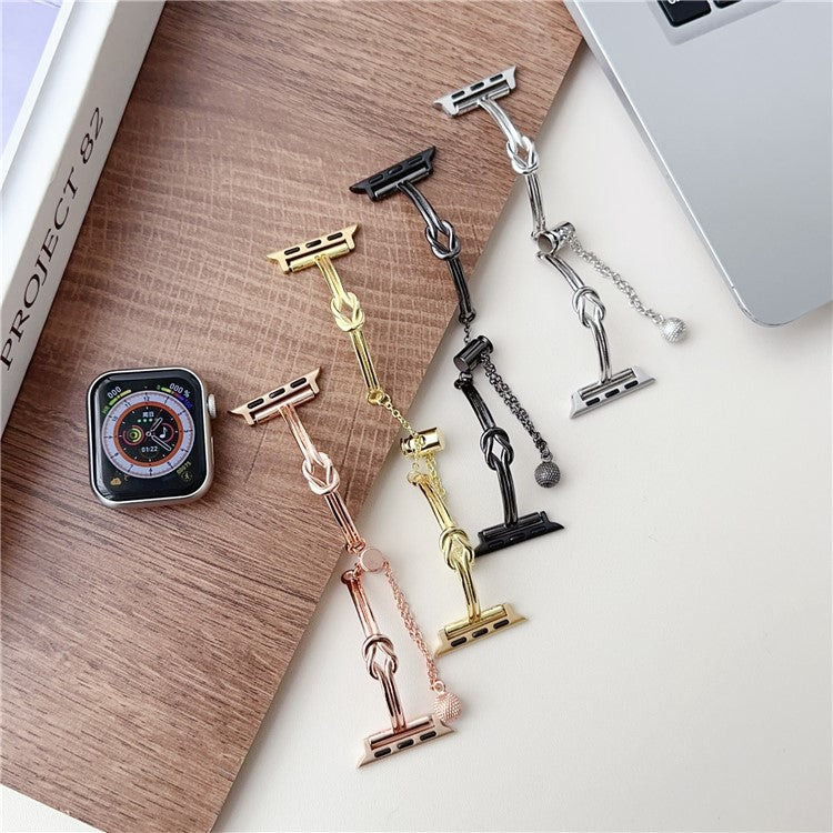 Knotted Band For Apple Watch Series 10 42mm / 9 8 41mm / 6 5 4 SE (2023) SE (2022) SE 40mm / 3 2 1 38mm Alloy Watch Bracelet - Silver