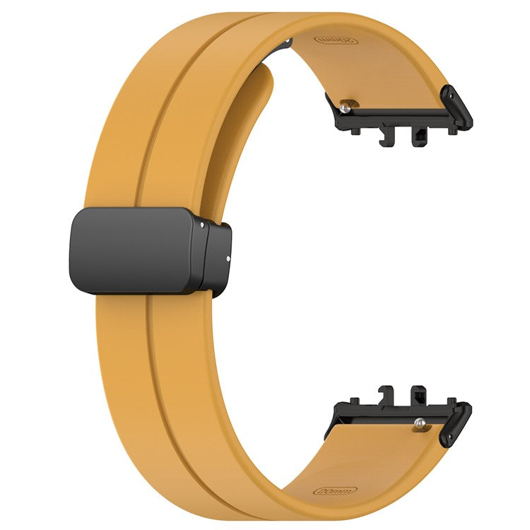 For Samsung Galaxy Fit3 SM-R390 Silicone Strap Replacement Wrist Band with Folding Buckle - Yellow