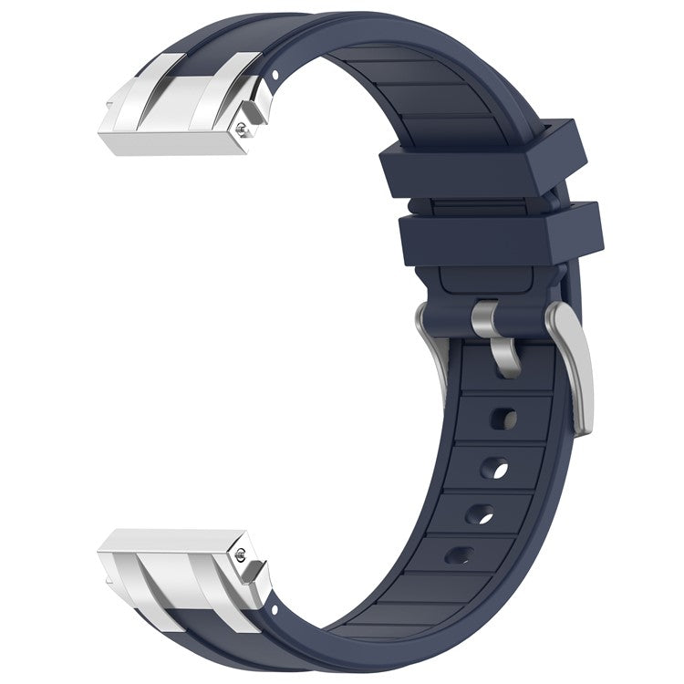 For Garmin / Samsung 20mm Universal Smartwatch Strap Silicone Replacement Wrist Band - Navy Blue