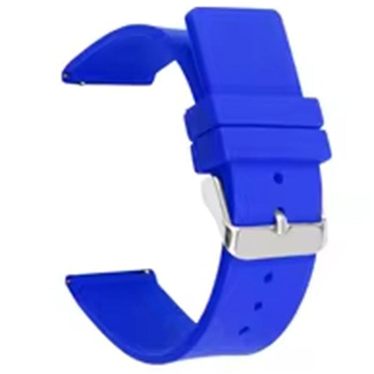 20mm Universal Silicone Watch Strap Sporty Replacement Wrist Band with Silver Buckle - Blue