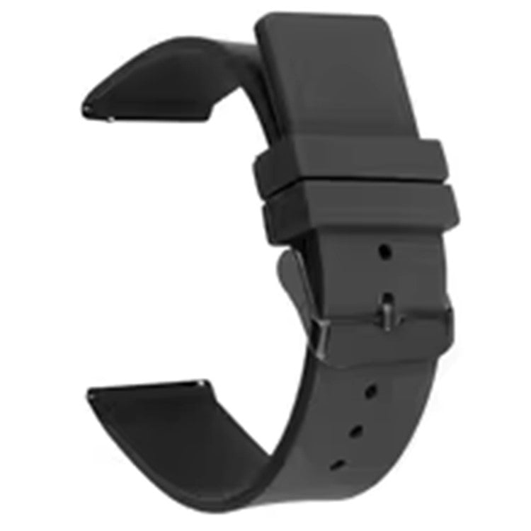 For Garmin Venu 3S / Venu 2S / Mi Watch Strap Replacement 18mm Sports Style Silicone Watchband with Black Buck - Black