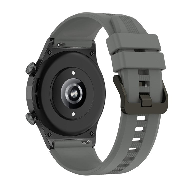 For Honor Watch GS 4 Soft Silicone Watch Strap 22mm Replacement Watch Band - Dark Grey