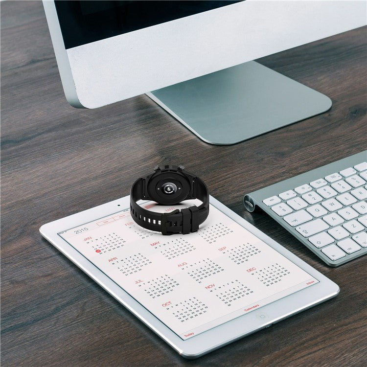 For Honor Watch GS 4 Soft Silicone Watch Strap 22mm Replacement Watch Band - Dark Grey