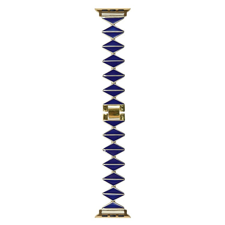 Watch Band For Apple Watch Series 10 42mm / 9 8 7 41mm / 6 5 4 SE (2022) SE (2023) SE 40mm / 3 2 1 38mm Zinc Alloy Epoxy Strap - Blue / Gold Buckle