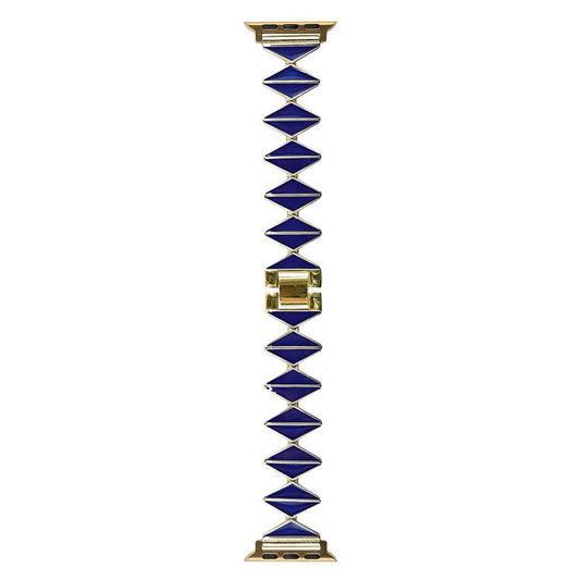 Watch Band For Apple Watch Series 10 42mm / 9 8 7 41mm / 6 5 4 SE (2022) SE (2023) SE 40mm / 3 2 1 38mm Zinc Alloy Epoxy Strap - Blue / Gold Buckle