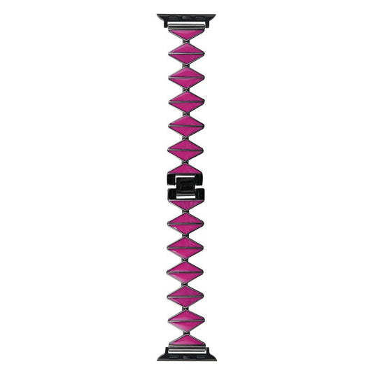Watch Band For Apple Watch Series 10 42mm / 9 8 7 41mm / 6 5 4 SE (2022) SE (2023) SE 40mm / 3 2 1 38mm Zinc Alloy Epoxy Strap - Magenta / Black Buckle