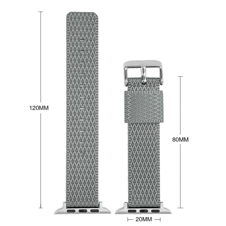 Watch Band For Apple Watch Series 10 42mm / 9 8 7 41mm  /  6 5 4 SE (2023) SE (2022) SE 40mm / 3 2 1 38mm Grids Texture Nylon Strap - Deep Pink