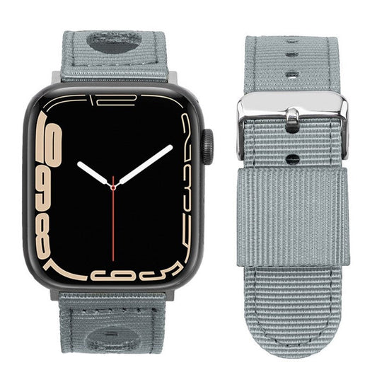 Nylon Watch Band For Apple Watch Series 10 42mm / 9 8 7 41mm / 6 5 4 SE (2023) SE (2022) SE 40mm / 3 2 1 38mm Waterproof Replacement Strap - Grey