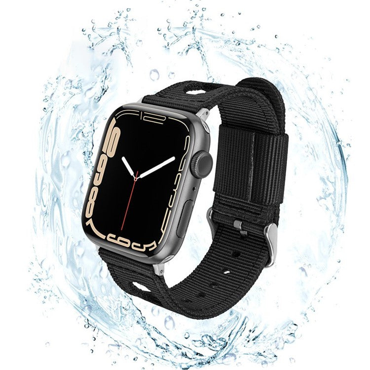 Nylon Watch Band For Apple Watch Series 10 42mm / 9 8 7 41mm / 6 5 4 SE (2023) SE (2022) SE 40mm / 3 2 1 38mm Waterproof Replacement Strap - Grey