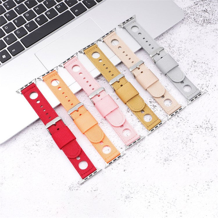 Nylon Watch Band For Apple Watch Series 10 42mm / 9 8 7 41mm / 6 5 4 SE (2023) SE (2022) SE 40mm / 3 2 1 38mm Waterproof Replacement Strap - Grey
