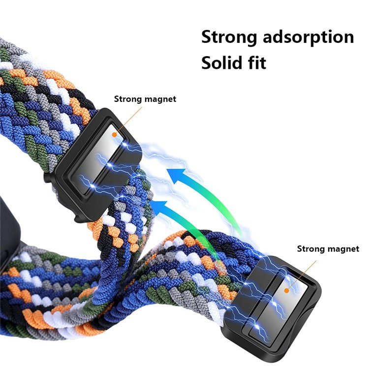For Huawei Band 8 / Band 8 NFC / Band 9 / Band 9 NFC Wrist Band Magnetic Buckle Nylon Braided Smartwatch Strap - Colorful Red