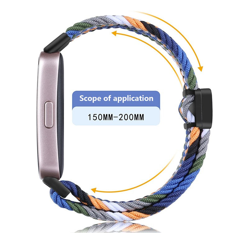 For Huawei Band 8 / Band 8 NFC / Band 9 / Band 9 NFC Wrist Band Magnetic Buckle Nylon Braided Smartwatch Strap - Colorful Red