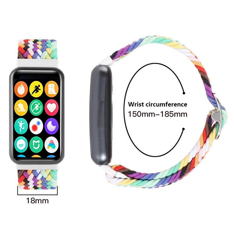 For Xiaomi Redmi Watch 4 Braided Band Adjustable Replacement Nylon Watch Strap - Colorful Black