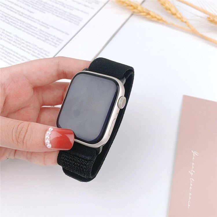 For Apple Watch 10 46mm / Ultra 2 / Ultra 49mm / 9 8 7 45mm / SE (2023) SE (2022) SE 6 5 4 44mm / 3 2 1 42mm Nylon Watch Band - Black