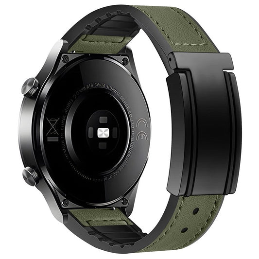 For Huawei Watch GT 4 41mm / Garmin Venu 3S / Xiaomi Mi Watch Magnetic Buckle Strap - Green