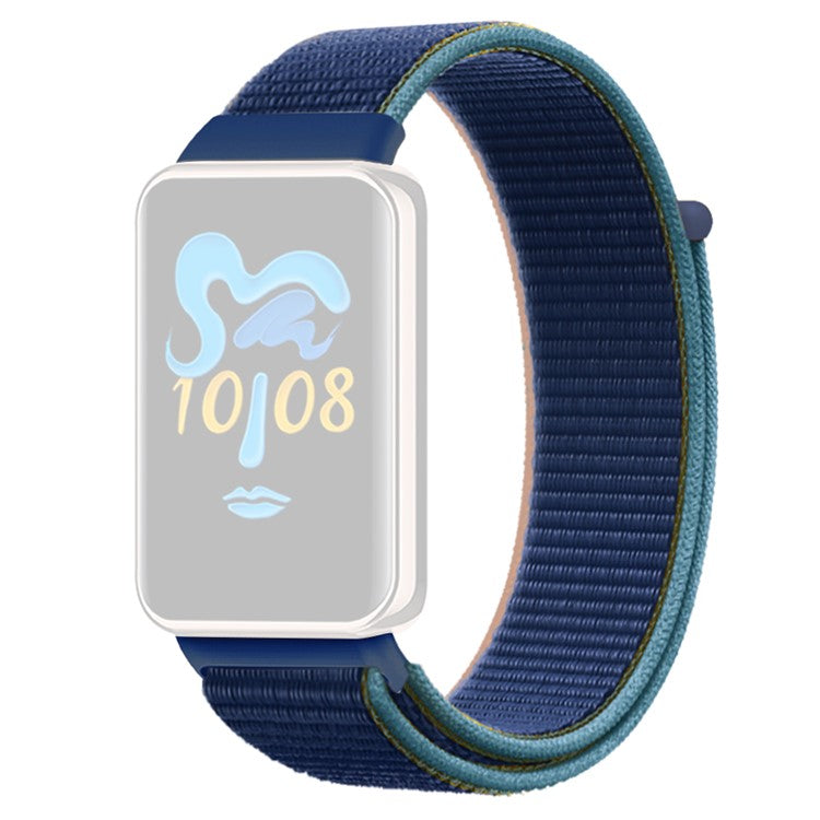 For Honor Band 9 Nylon Watch Strap Loop Fastener Adjustable Wrist Band Replacement - Dark Navy Blue