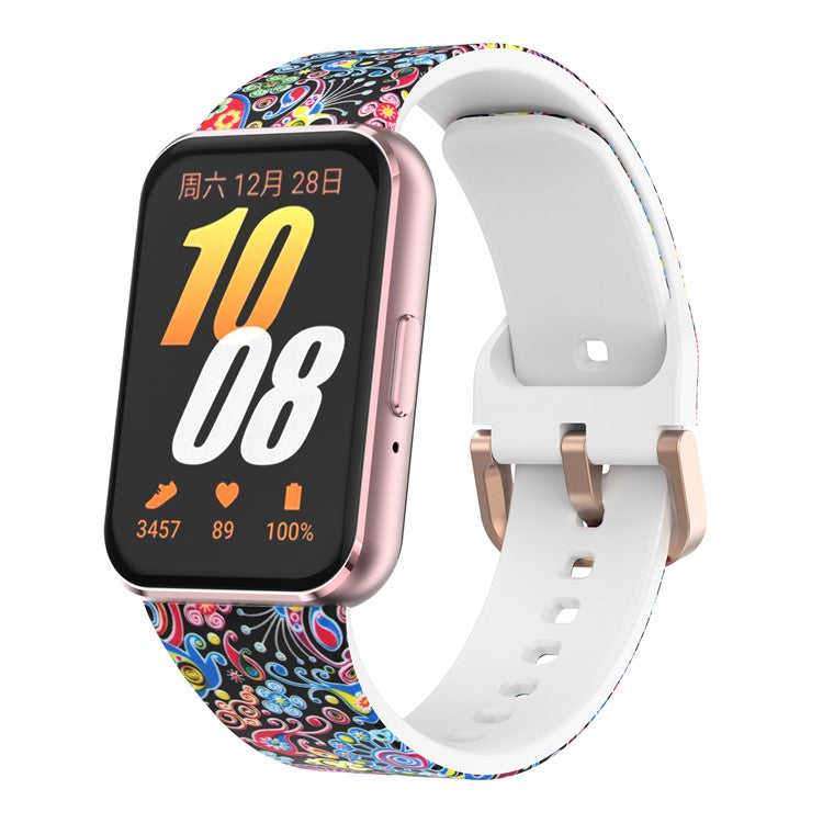 For Samsung Galaxy Fit3 Pattern Printing Silicone Strap Replacement Watch Band - Colorful Jellyfish