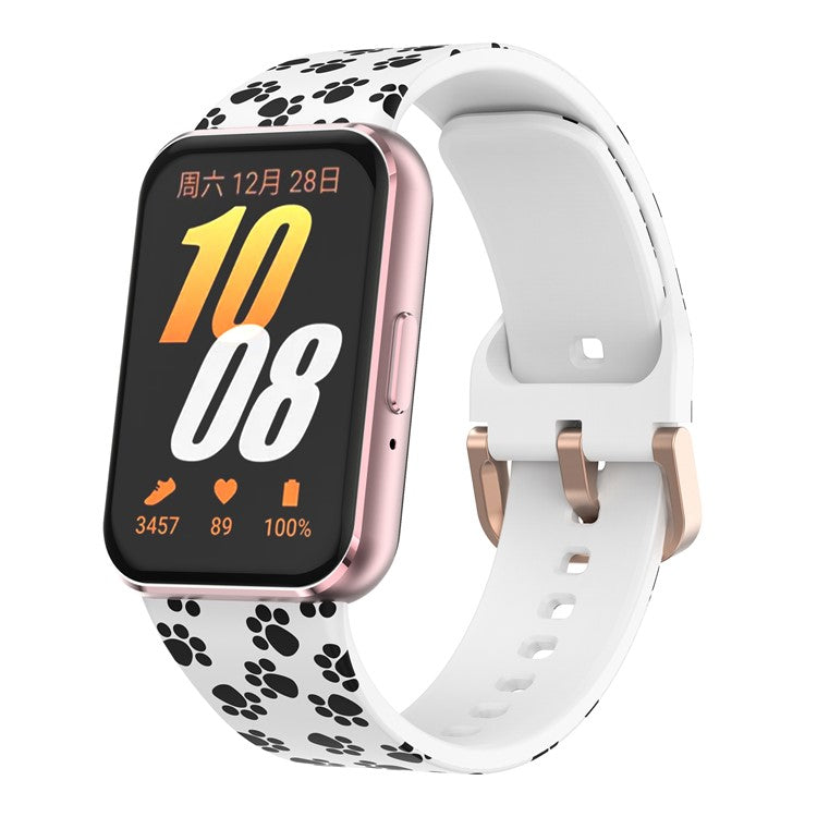 For Samsung Galaxy Fit3 Pattern Printing Silicone Strap Replacement Watch Band - Cat Paw