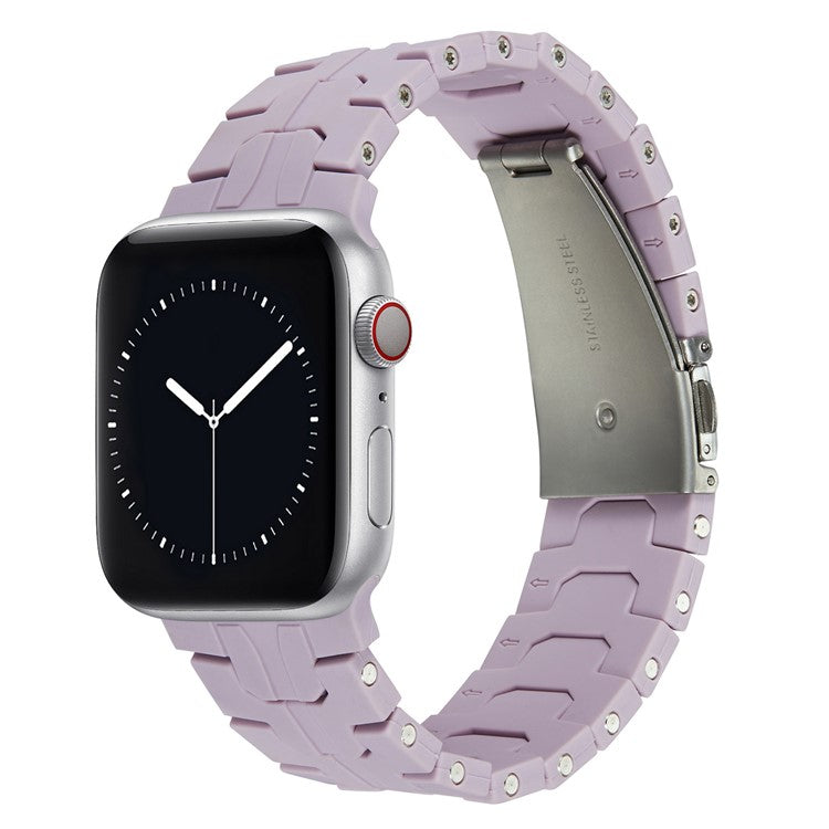 For Apple Watch Series 10 42mm / 9 8 7 41mm / SE (2023) SE (2022) SE 6 5 4 40mm / 3 2 1 38mm Watch Strap Replacement Silicone Band - Purple