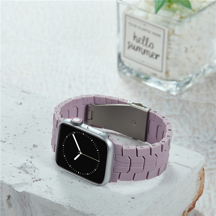 For Apple Watch Series 10 42mm / 9 8 7 41mm / SE (2023) SE (2022) SE 6 5 4 40mm / 3 2 1 38mm Watch Strap Replacement Silicone Band - Purple