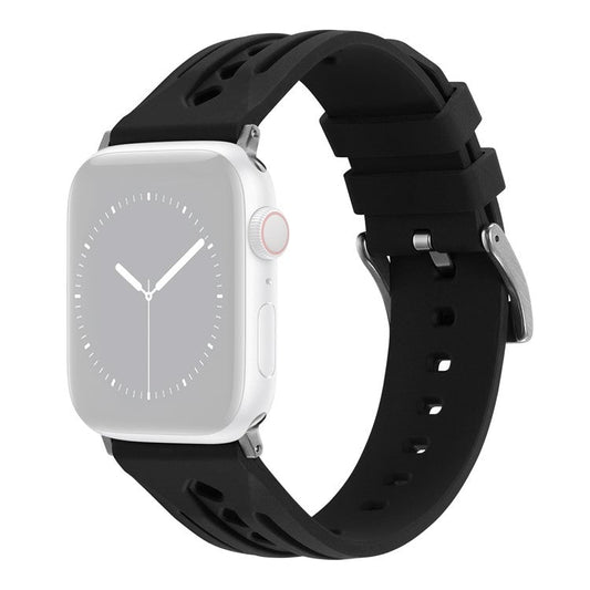 For Apple Watch 10 46mm / Ultra 2 / Ultra 49mm / 9 8 7 45mm / SE (2023) SE (2022) SE 6 5 4 44mm / 3 2 1 42mm Silicone Watch Band Hollow - Black