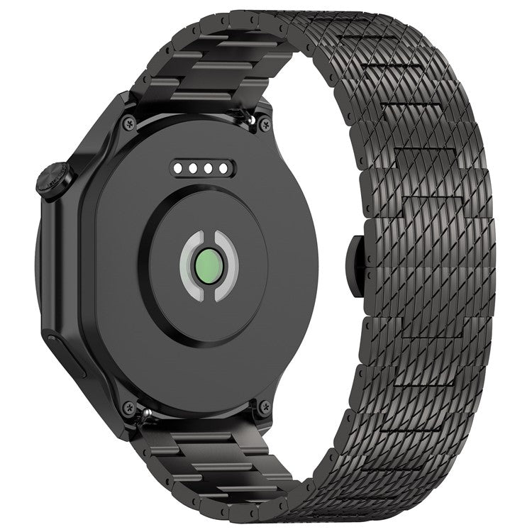 For Huawei Watch GT 3 42mm / GT 3 Pro 20mm Stainless Steel Watch Strap with Buckle - Black