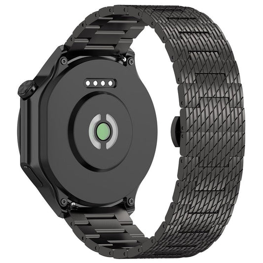 For Huawei Watch GT 3 42mm / GT 3 Pro 20mm Stainless Steel Watch Strap with Buckle - Black