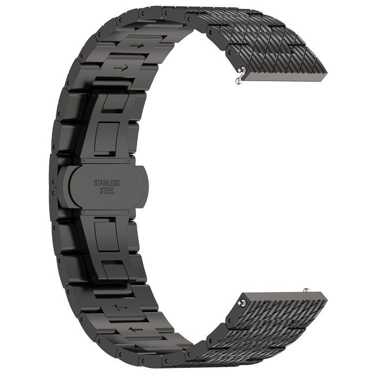 For Huawei Watch GT 3 42mm / GT 3 Pro 20mm Stainless Steel Watch Strap with Buckle - Black